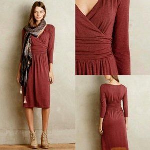 Anthropologie MAEVE Burgundy Dress